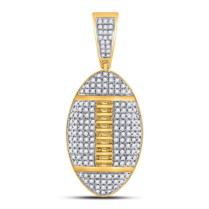 Gold Diamond Football Charm Pendant - 10KT Gold