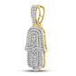 Gold Diamond Hamsa Charm Pendant - 10KT Gold