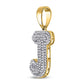 Gold Diamond Initial "J" letter Charm Pendant - 10KT Gold