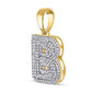 Gold Diamond Letter "B" Bubble Initial Charm Pendant - 10KT Gold