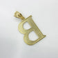 10k Gold Initials Letter Alphabet Diamond Cut Charm Pendant Necklace for Men/Women (Medium)