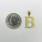 10k Gold Initials Letter Alphabet Diamond Cut Charm Pendant Necklace for Men/Women (Medium)