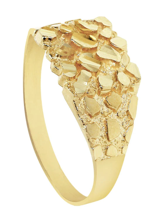 Gold Nugget Ring- Mens Ring 10K Gold | 2.1 Grams