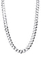 10K White Gold Solid Cuban Link Chain, front view on white background