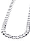 10K White Gold Solid Cuban Link Chain, close-up of the link detail