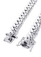 Mens White Gold Chain - Solid Miami Cuban Link 10K Gold