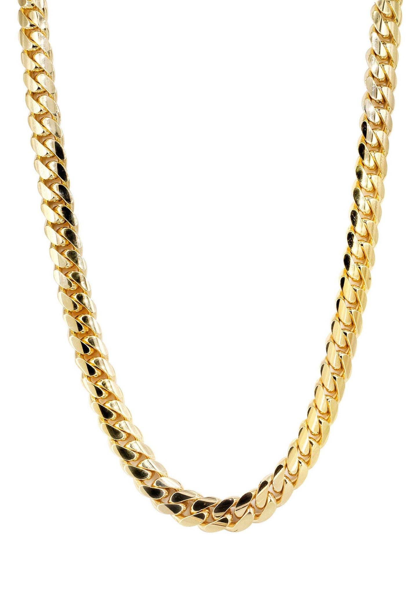 Mens Chain - Solid Miami Cuban Link 10K Gold