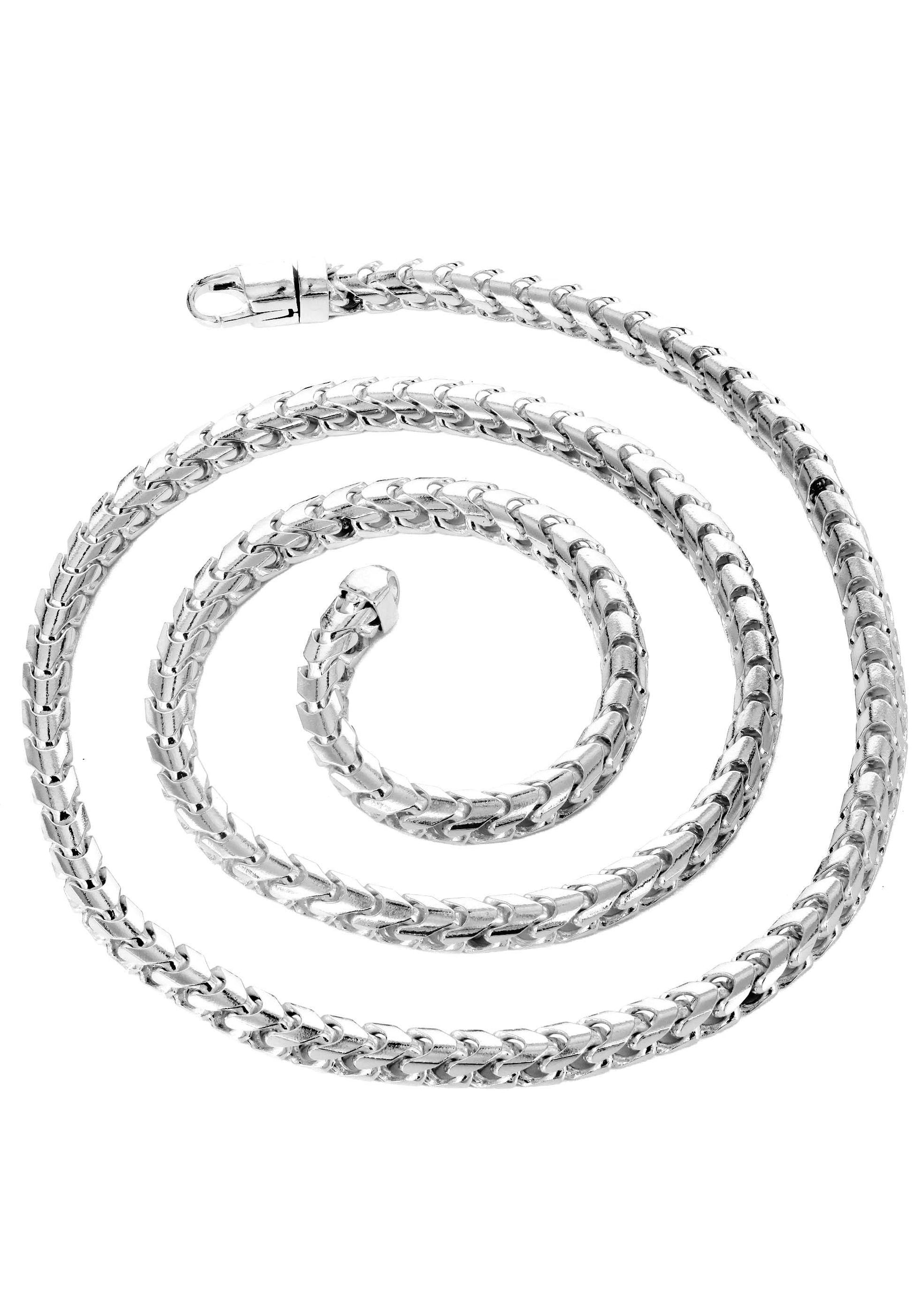10K White Gold Solid Franco Chain, close-up of the link detail