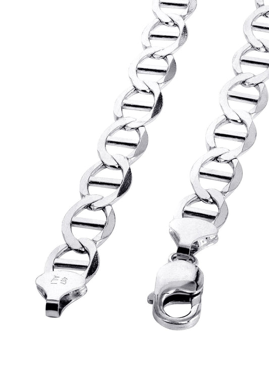 10K White Gold Solid Mariner Bracelet