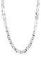 10K White Gold Solid Mariner Chain, front view on white background